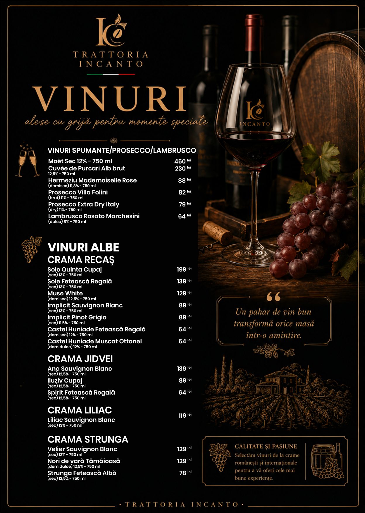 Trattoria Incanto Bauturi pagina 3